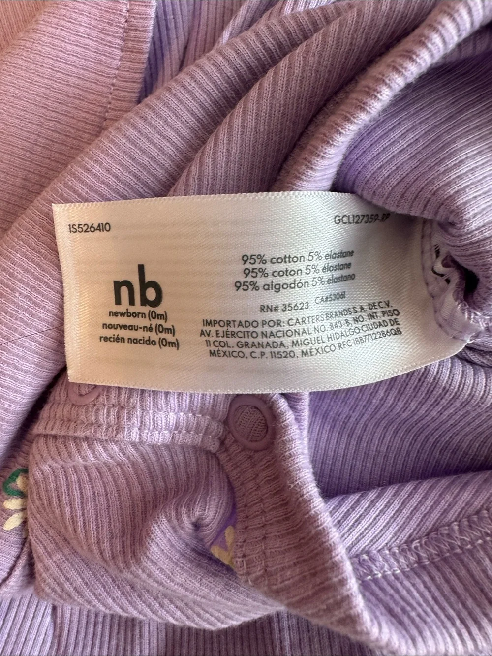 Carter's Lilac Daisy Peplum Bodysuit